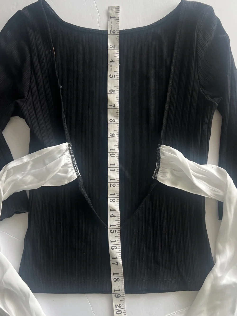 Free People “Say Don’t Go” Tee Black with White Bow Detail XS
